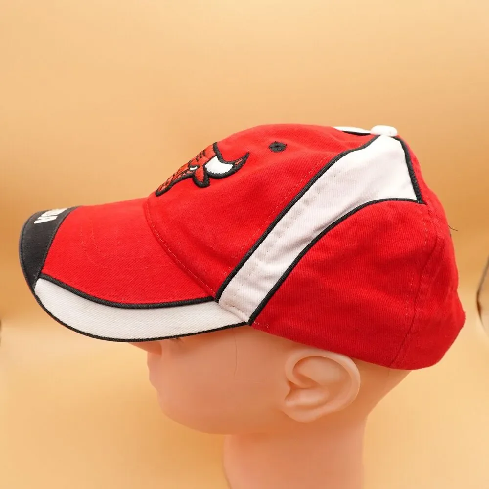 Chicago Bulls Hat Cap Strap Back Red Black White One Size NBA Basketball
